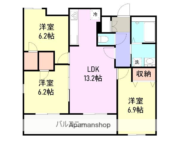 リベラ エレンシア(3LDK/5階)の間取り写真