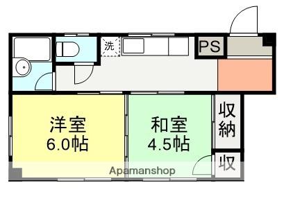 山之尻マンション(2K/1階)の間取り写真
