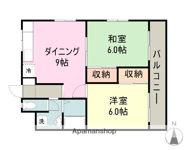 メゾン・ラ・グランドゥール(2DK/2階)の間取り写真