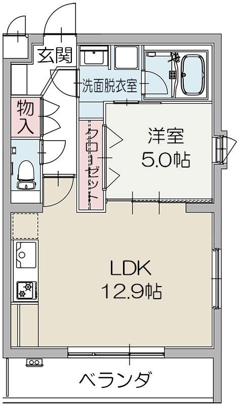 伊豆箱根鉄道駿豆線 三島広小路駅 徒歩11分 5階建 築5年(1LDK/5階)の間取り写真