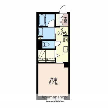 EL ALIVIO東本町(1K/1階)の間取り写真