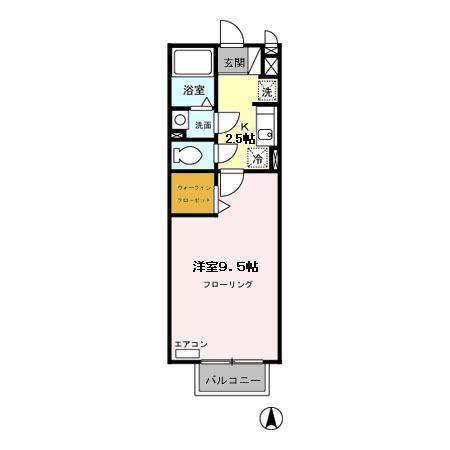 サンパティオ(1K/2階)の間取り写真