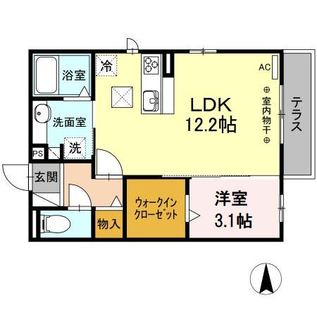 パルティーレ(1LDK/1階)の間取り写真