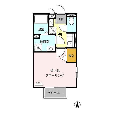 伊豆箱根鉄道駿豆線 三島田町駅 徒歩6分 2階建 築22年(1K/2階)の間取り写真