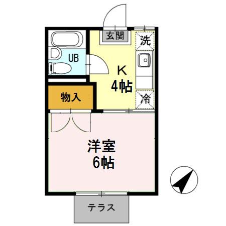 コーポ下賀茂(1K/1階)の間取り写真