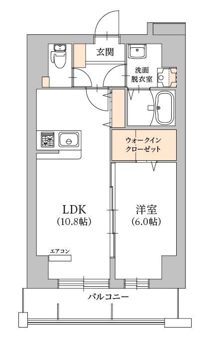 アヴィスタ(1LDK/6階)の間取り写真