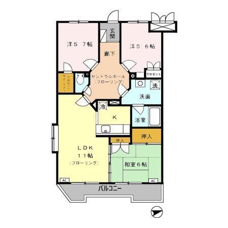 パストラルハイツ(3LDK/2階)の間取り写真