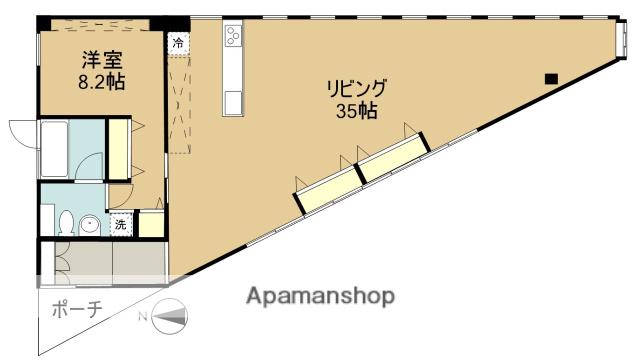 三島市谷田(1LDK/2階)の間取り写真