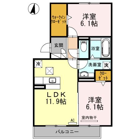 レジェンドA(2LDK/1階)の間取り写真