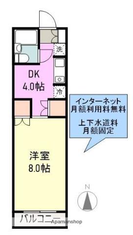 エクセル柏(1K/1階)の間取り写真