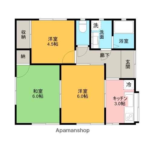伊豆箱根鉄道駿豆線 三島二日町駅 徒歩30分 1階建 築27年(3DK)の間取り写真