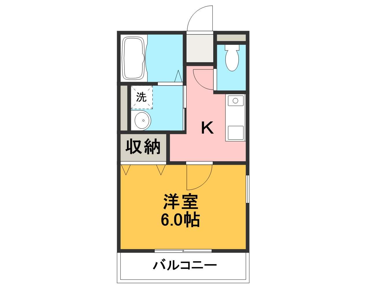 アンジェⅢ(1K/2階)の間取り写真