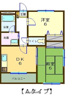 ヴィラメゾン MAKI(2DK/1階)の間取り写真