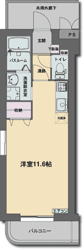 サニーヴィラ(1K/3階)の間取り写真