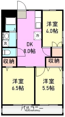 須田マンション(3DK/2階)の間取り写真