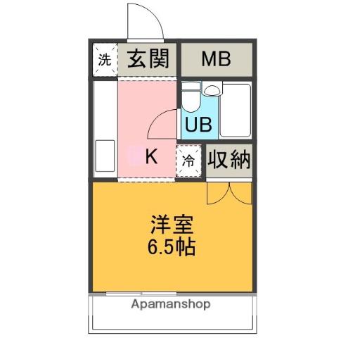 ラークマンション(1K/2階)の間取り写真