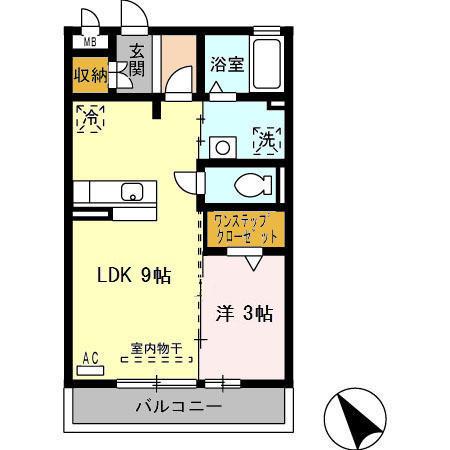 エスペランサTAKI(1LDK/2階)の間取り写真