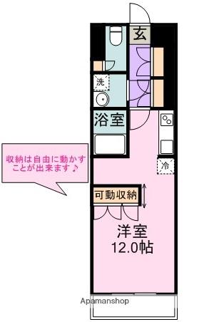 サンブリエ(ワンルーム/3階)の間取り写真