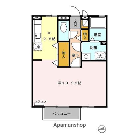 リジョンロード加茂川(ワンルーム/2階)の間取り写真