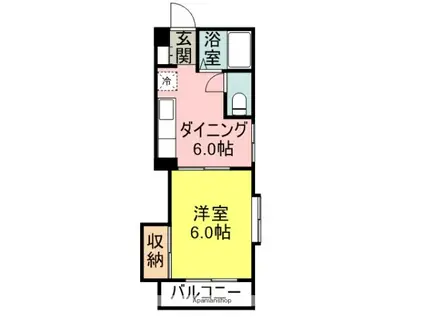 メゾン遠藤(1DK/2階)の間取り写真