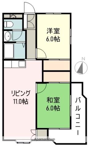 スプレング小林(2LDK/3階)の間取り写真