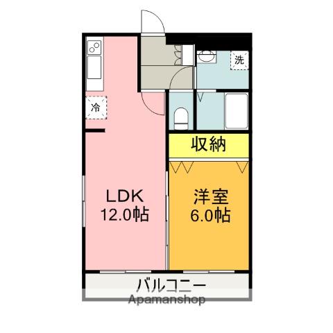 ヴィガラスM(1LDK/5階)の間取り写真