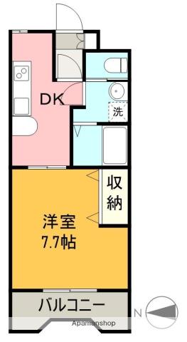 TOKURAGARDENHILLS(1DK/2階)の間取り写真