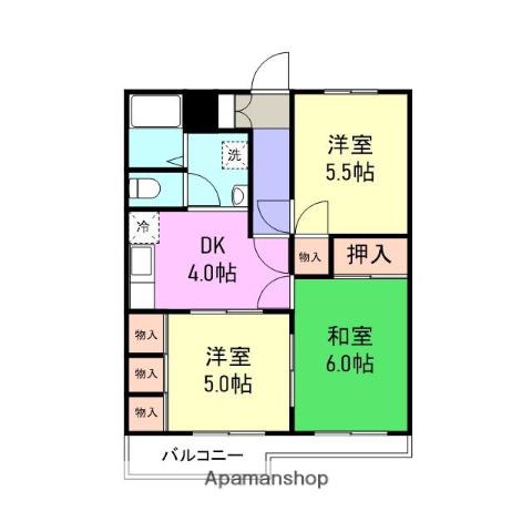 パストラルハイムみかど(3K/3階)の間取り写真