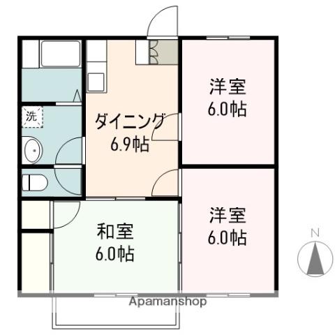 プレアデス(3DK/1階)の間取り写真
