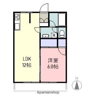 シティーハイム白砂(1LDK/1階)の間取り写真
