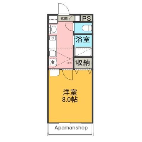 サンロイヤル18(1K/1階)の間取り写真