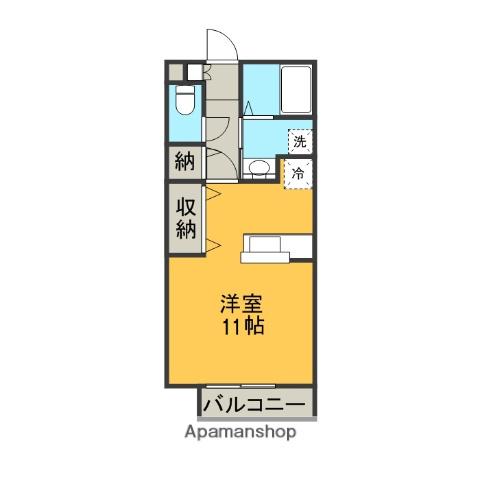 ラコリンヌダボンドンス(ワンルーム/2階)の間取り写真