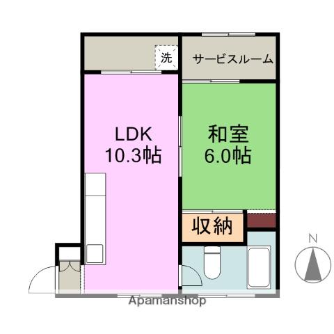 石井ビル(1SLDK/4階)の間取り写真