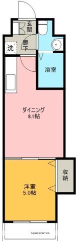 フィオーレ宇津木(1DK/3階)の間取り写真