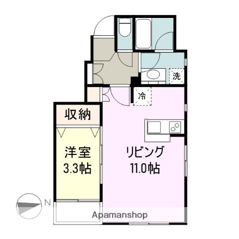 ONOビル(1LDK/2階)の間取り写真