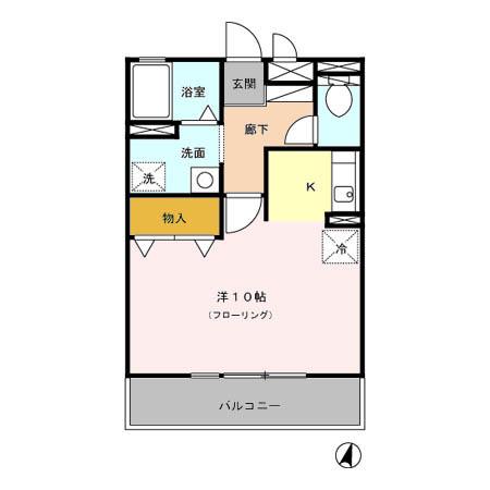 ドミールさつき(ワンルーム/2階)の間取り写真