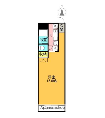 ロイヤルハイム木の宮(1K/1階)の間取り写真