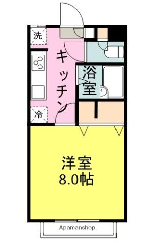 コーポバーディーⅡ(1DK/1階)の間取り写真