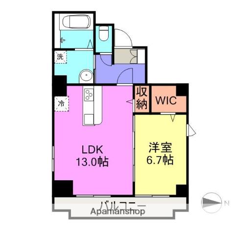 ビーフラット本町(1LDK/5階)の間取り写真