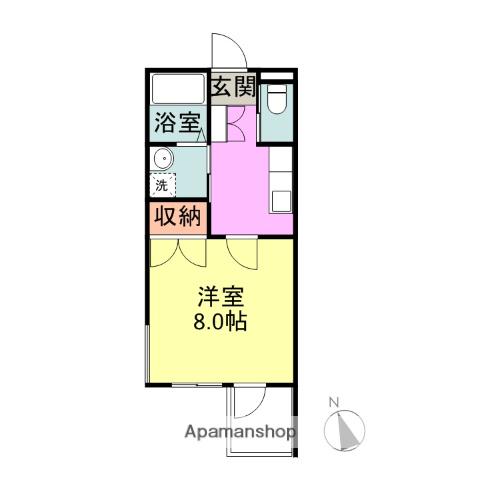 ペールグリーンエムズビル2(1K/2階)の間取り写真