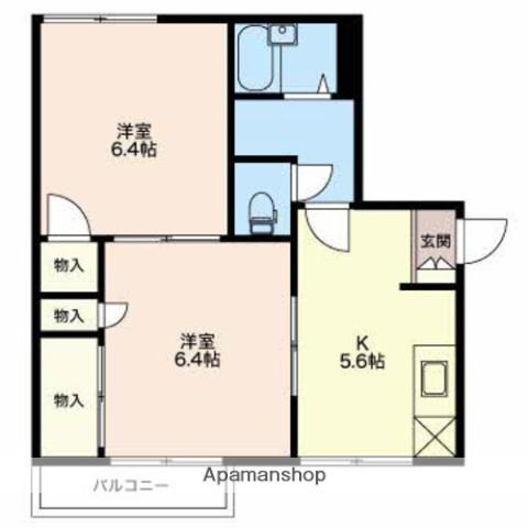 フレグランスA(2K/2階)の間取り写真