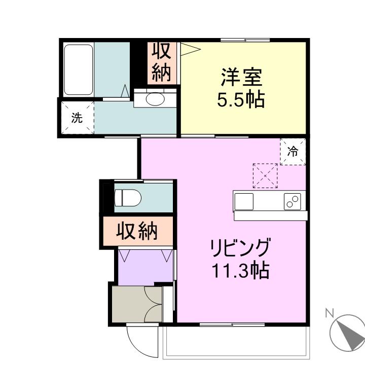 サンハイムⅤ(1LDK/1階)の間取り写真