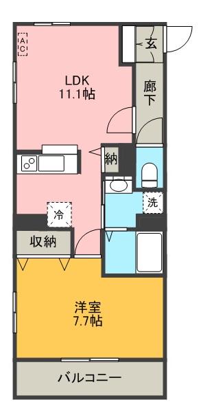 アネックス トガリーゼ(1LDK/1階)の間取り写真