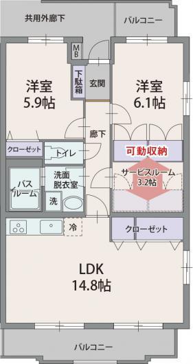 シレンシオベルデ(2SLDK/1階)の間取り写真
