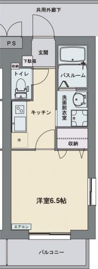 ファーストパーシモン(1K/4階)の間取り写真