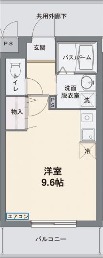 フロレスタ(ワンルーム/1階)の間取り写真