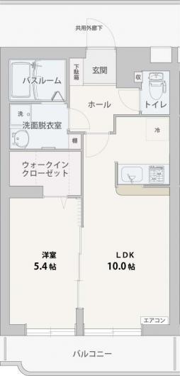 ヴィアクオレ(1LDK/1階)の間取り写真