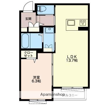 サルビア ガーデン(1LDK/3階)の間取り写真