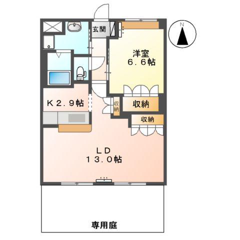 御殿場線 長泉なめり駅 徒歩9分 3階建 築23年(1LDK/1階)の間取り写真