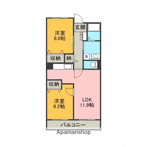 サンシャインM(2LDK/3階)の間取り写真